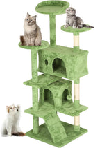 FDW Cat Tree 54in Cat Tower Multi-Level Durable Cat Scratching Post & Cozy Fun Cat Jumping Platform Space Saving Cat Condo Pet Play House for Indoor Cats
