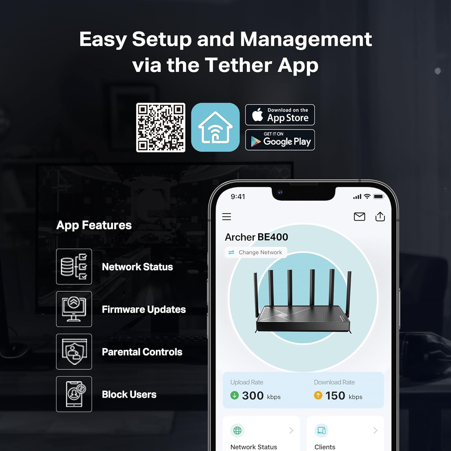 TP-Link Archer BE6500 Dual-Band Wi-Fi 7 Router (Archer BE400) | Dual 2.5 Gbps Ports USB 3.0 | Covers up to 2,400 Sq. ft and 90 Devices | Quad-core CPU| HomeShield, Private IoT, Free Expert Support