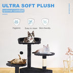 FDW Cat Tree 54in Cat Tower Multi-Level Durable Cat Scratching Post & Cozy Fun Cat Jumping Platform Space Saving Cat Condo Pet Play House for Indoor Cats