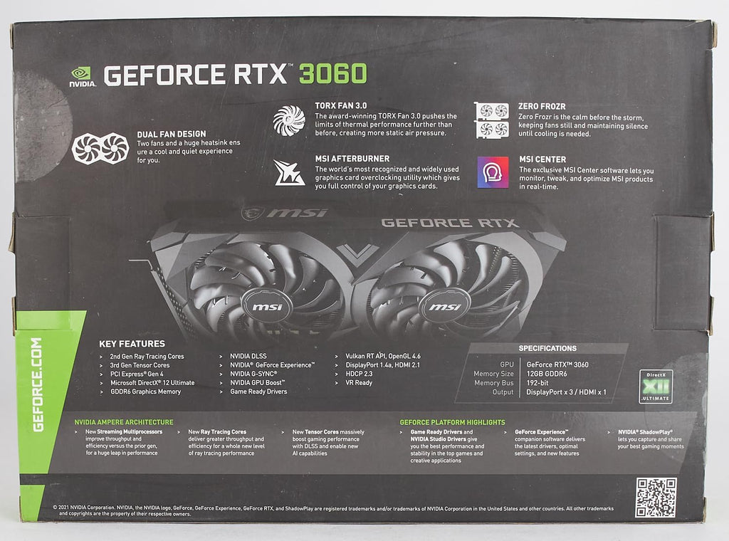 MSI Gaming GeForce RTX 3060 12GB, 60 pieces in stock, no questions asked, non-mining card, returnable at any time