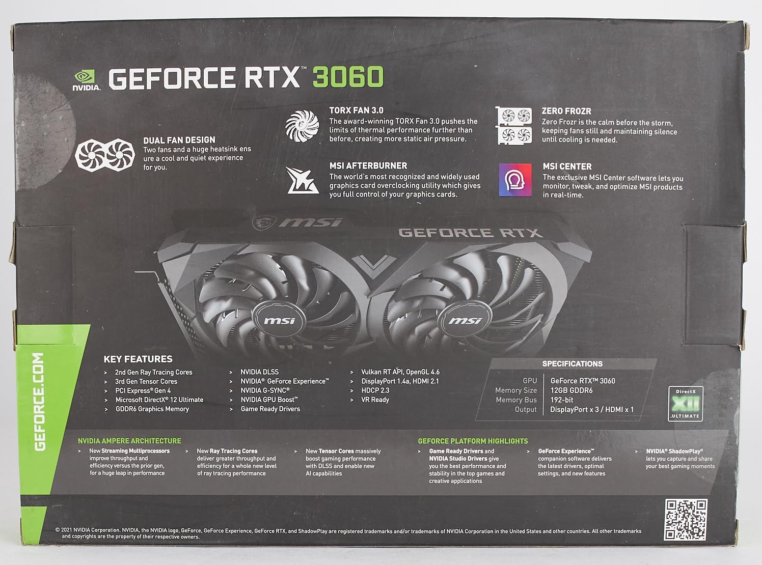 MSI Gaming GeForce RTX 3060 12GB, 60 pieces in stock, no questions asked, non-mining card, returnable at any time