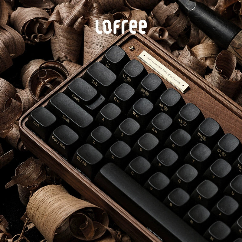 Lofree Half-Full Mechanical Keyboard | Wireless Bluetooth, Brown Switch, Solid Wood & Stationery Gift Set